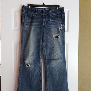 American Eagle (AE) Distress Stretch Hipster Bootcut Jeans